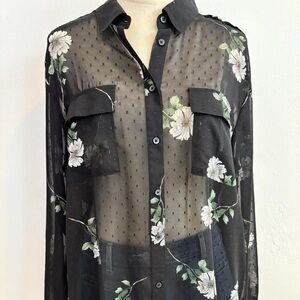 Banana Republic Black Floral Blouse (Dillon Shirt)